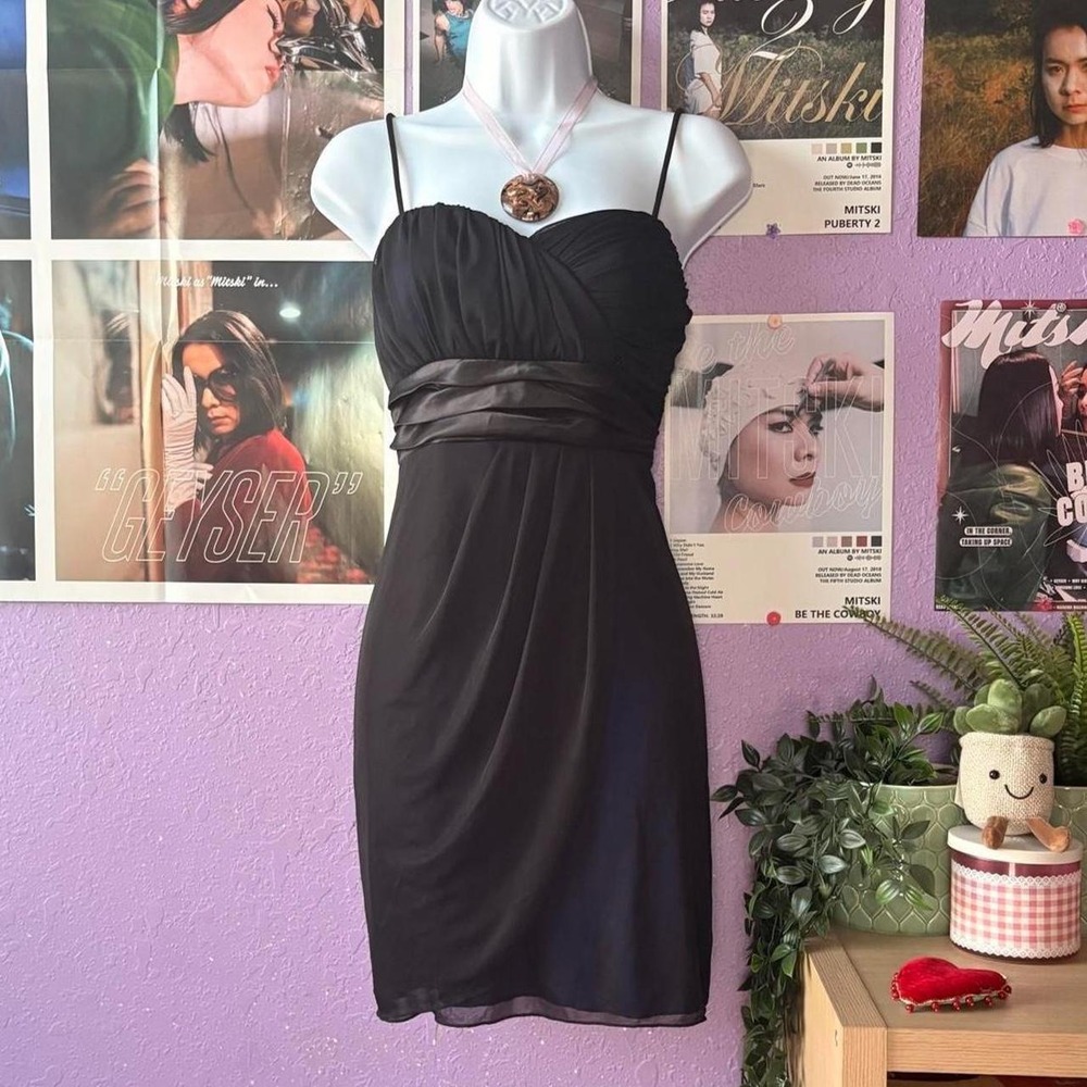 Y2K Charlotte Russe Mesh Black & Blue Party Dress Size 8